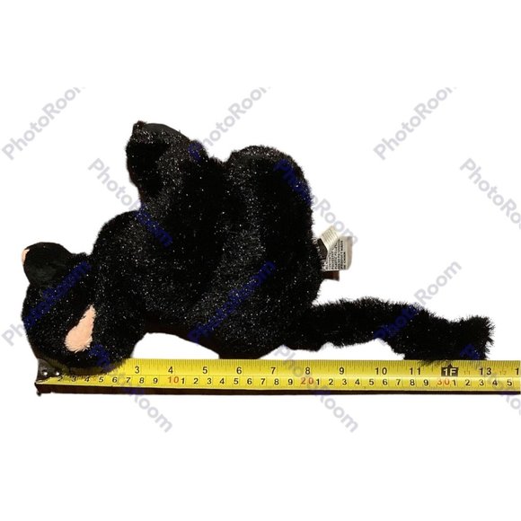 Gantz Webkinz Shimmery Black Cat Green Eyes Long Tail Soft Plush Stuffed Animal - Picture 12 of 12